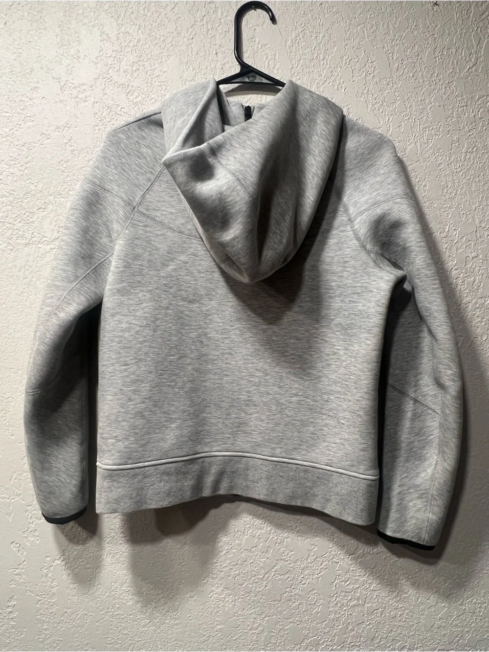 Nike Kids Light Gray Full-Zip Hooded Jacket with Black Trim